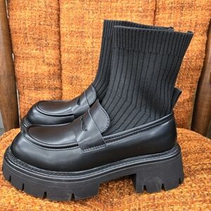DECARSDZ chunky ankle black boots